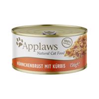 24x156g Applaws hús-/hallében nedves macskatáp-csirkemell&tök