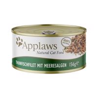 24x156g Applaws hús-/hallében nedves macskatáp-tonhal & tengeri alga