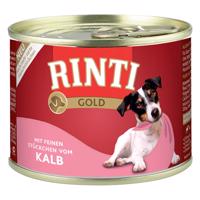 24x185g RINTI Gold Borjúdarabkák nedves kutyaeledel