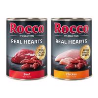 24x400g Rocco Real Hearts nedves kutyatáp  Mix: 12x marha+12x csirke