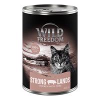 24x400g Wild Freedom Adult nedves macskatáp-Strong Lands - csirke & sertés