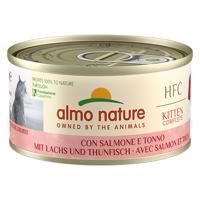 24x70g Almo Nature HFC Complete Kitten Lazac & tonhal nedves macskaeledel