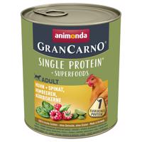 24x800g animonda GranCarno Adult Superfoods nedves kutyatáp- Csirke + spenót, málna, tökmag