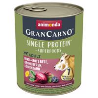 24x800g Animonda GranCarno Adult Superfoods nedves kutyatáp- Marha + cékla, szeder, pitypang