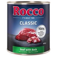 24x800g Rocco Classic Marha & kacsa nedves kutyatáp 10% árengedménnyel!