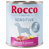 24x800g Rocco Sensitive Pulyka & burgonya (gabonamentes) nedves kutyatáp 20+4 ingyen