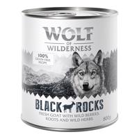 24x800g Wolf of Wilderness nedves kutyatáp- Black Rocks kecske