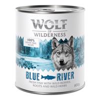 24x800g Wolf of Wilderness nedves kutyatáp- Blue River hal