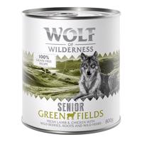 24x800g Wolf of Wilderness Single Protein óriási kedvezménnyel! nedves kutyatáp - Green Fields - bárány & csirke