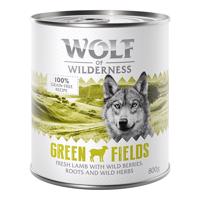 24x800g Wolf of Wilderness Single Protein óriási kedvezménnyel! nedves kutyatáp - Green Fields bárány