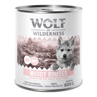 24x800g Wolf of Wilderness Single Protein óriási kedvezménnyel! nedves kutyatáp - Muddy Routes - Szárnyas sertéssel