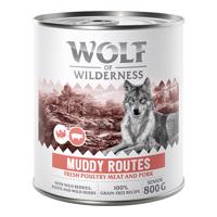 24x800g Wolf of Wilderness Single Protein óriási kedvezménnyel! nedves kutyatáp - Muddy Routes - Szárnyas disznóval