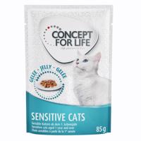 24x85g Concept for Life Sensitive Cats aszpikban nedves macskatáp - 20+4 ingyen