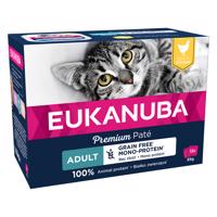 24x85g Eukanuba Grain Free Adult csirke nedves macskatáp 20+4 ingyen akcióban