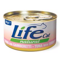 24x85g LifeCat Natural Adult Tonhal & garnélarák nedves macskaeledel