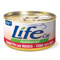 24x85g LifeCat Natural Adult Tonhal & marha nedves macskaeledel