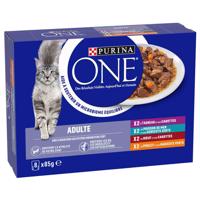 24x85g PURINA ONE Adult nedves macskatáp vegyes csomagban