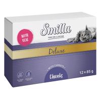 24x85g Smilla Deluxe falatok szószban borjú & sárgarépa nedves macskatáp