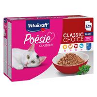 24x85g Vitakraft Poésie Classic Sauce nedves macskatáp vegyes csomag 4 fajtával