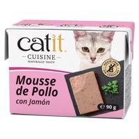 24x90g Catit Cuisine Mousse Csirke & sonka nedves macskaeledel