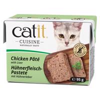 24x95g Catit Cuisine pástétom Csirke & máj nedves macskatáp