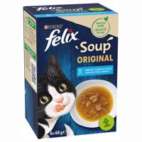 30x48g Felix Soup halas válogatás étrend-kiegészítő eledel macskáknak 24+6 ingyen