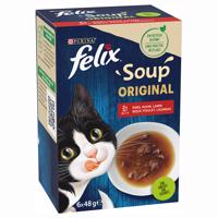 30x48g Felix Soup házi válogatás étrend-kiegészítő eledel macskáknak 24+6 ingyen