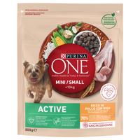 3x 800g PURINA ONE Mini Active csirke & rizs száraz kutyatáp