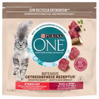 3x1,1kg PURINA ONE Grain Free Sterilized marha száraz macskatáp