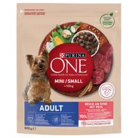 3x800g PURINA ONE Mini Mini Adult marha & rizs száraz kutyatáp