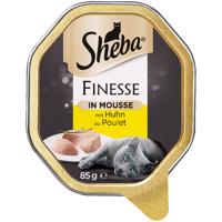 44x85g Sheba tálcás nedves macskatáp- Mousse csirke