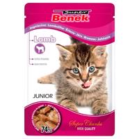 48x100g Super Benek Super Chunks Kitten Bárány szószban nedves macskatáp