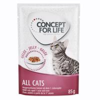 48x85g Concept for Life All Cats aszpikban nedves macskatáp rendkívüli árengedménnyel