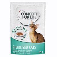 48x85g Concept for Life Sterilised Cats aszpikban nedves macskatáp rendkívüli árengedménnyel