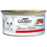 48x85g Gourmet Diamant Filé természetes marhahússal nedves macskatáp