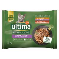 48x85g Ultima Cat Sterilized hús-változatok nedves macskatáp 40+8 ingyen