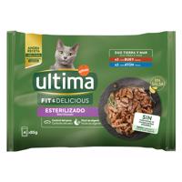 48x85g Ultima Cat Sterilized marha & tonhal nedves macskatáp 40+8 ingyen