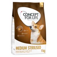 4x1kg Concept for Life Medium Sterilised száraz kutyatáp 10% kedvezménnnyel