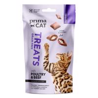 4x40g PrimaCat Crunchy Treats Skin & Coat szárnyas & marha macskasnack