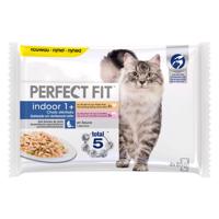 4x85g Perfect Fit Sterilised Indoor 1+ nedves macskatáp vegyesen akciósan