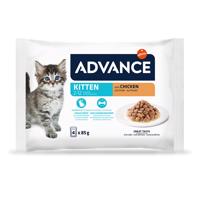 52x85g Advance Kitten csirke nedves macskatáp