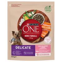 5x800g PURINA ONE Mini Delicate lazac & rizs száraz kutyatáp