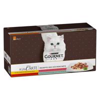 60x85g Purina GOURMET A la Carte nedves macsklatáp megapack-konyhafönök receptjei (csirke, pisztráng, marha, tőkehal)