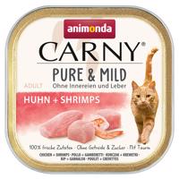 64x100g animonda Carny Adult Pure & Mild Csirke + garnéla nedves macskatáp