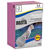 6x190g Bozita Feline Sensitive Hair & Skin nedves macskatáp