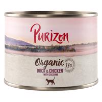 6x200g Purizon Organic kacsa, csirke & cukkini gabonamentes nedves macskatáp óriási árengedménnyel