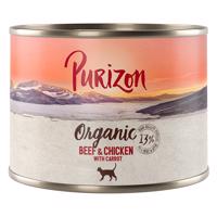 6x200g Purizon  Organic marha, csirke & sárgarépa gabonamentes nedves macskatáp óriási árengedménnyel