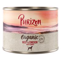 6x200g Purizon Organic Marha, csirke & sárgarépa nedves kutyatáp