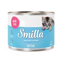 6x200g Smilla Kitten nedves kölyökmacskatáp - Szárnyas & borjú