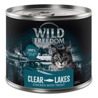 6x200g Wild Freedom Adult Clear Lakes - pisztráng & csirke nedves macskatáp 5+1 ingyen